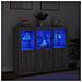 Credenze Con Luci Led 3 Pz Grigio Sonoma In Legno Multistrato - Foto miniatura 3