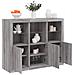 Credenze Con Luci Led 3 Pz Grigio Sonoma In Legno Multistrato - Foto miniatura 1