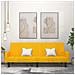 Divano Letto a 2 Posti Giallo in Velluto - Foto miniatura 2