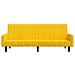 Divano Letto a 2 Posti Giallo in Velluto - Foto miniatura 5