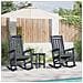 Set Lounge Giardino  3 Pezzi Blu Navy HDPE, Sedia Dondolo  Blu Navy 70x92x108 cm HDPE, Tavolo Laterale  Blu Navy 38x38x46 cm HDPE - Foto miniatura 2