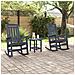 Set Lounge Giardino  3 Pezzi Blu Navy HDPE, Sedia Dondolo  Blu Navy 70x92x108 cm HDPE, Tavolo Laterale  Blu Navy 38x38x46 cm HDPE - Foto miniatura 4