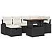 Set Divano da Giardino con cuscino 7 pcs Nero Poly Rattan - Foto miniatura 1