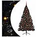 Albero di Natale artificiale con luci integrate Nero 180 cm PVC - Foto miniatura 1