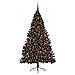 Albero di Natale artificiale con luci integrate Nero 180 cm PVC - Foto miniatura 3