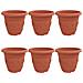 Vaso Rotondo per Fiori 6 pcs Rosso Mattone Ø 26 x 21.5 cm - Foto miniatura 1