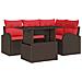 Set Divano da Giardino 5 pcs Marrone e Rosso polyrattan - Foto miniatura 1
