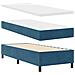 Letto a molle con strisce LED Blu 80 x 200 cm Velluto - Foto miniatura 2