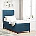 Letto a molle con strisce LED Blu 80 x 200 cm Velluto - Foto miniatura 7