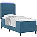 Letto a molle con strisce LED Blu 80 x 200 cm Velluto - Foto miniatura 10