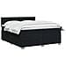 Letto box spring con materasso Nero 200 x 200 cm Tessuto - Foto miniatura 4