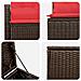Set di divani 5 pz Marrone e Rosso Rattan sintetico e Acciaio - Foto miniatura 8