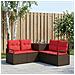 Set di divani 5 pz Marrone e Rosso Rattan sintetico e Acciaio - Foto miniatura 9