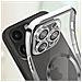 Cover Magsafe Per Iphone 14 Pro Max Silicone Protezione Fotocamera Bordo Argento - Foto miniatura 5