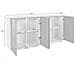 Credenza Virgilio, Madia Da Cucina A 4 Ante, Buffet Da Soggiorno, 100% Made In Italy, Cm 180x41h86, Bianco Lucido - Foto miniatura 3