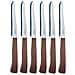 , Set 6 Coltello Tavola Marrone, Lama Dentata Cm 11 - Foto miniatura 1