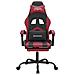 Sedia Gaming Girevole Poggiapiedi Nero e Rosso Vino Similpelle - Foto miniatura 2