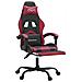 Sedia Gaming Girevole Poggiapiedi Nero e Rosso Vino Similpelle - Foto miniatura 5