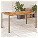 Tavolo Da Giardino Beige 150x90x75 Cm In Polyrattan E Acacia - Foto miniatura 1