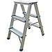 Scala Sgabello Alluminio Leggero 3+3 Gradini A Doppia Salita Portata 150kg - Foto miniatura 1