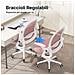 Sedia Ufficio - Sedia Scrivania Con Supporto Lombare - Poltrona Ufficio In Rete Traspirante - Sedia Da Ufficio Ergonomica Braccioli E Altezza Regolabili - Rosa - Foto miniatura 2