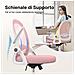 Sedia Ufficio - Sedia Scrivania Con Supporto Lombare - Poltrona Ufficio In Rete Traspirante - Sedia Da Ufficio Ergonomica Braccioli E Altezza Regolabili - Rosa - Foto miniatura 4