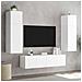 Mobili TV a Parete con Luci LED 2pz Bianchi 80x35x31 cm - Foto miniatura 3