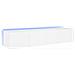 Mobili TV a Parete con Luci LED 2pz Bianchi 80x35x31 cm - Foto miniatura 1