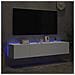 Mobili TV a Parete con Luci LED 2pz Bianchi 80x35x31 cm - Foto miniatura 4