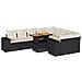 Set Divani Giardino 10pz con Cuscini Nero in Polyrattan Acacia - Foto miniatura 1