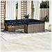Set Divani Da Giardino 11 Pz Con Cuscini In Polyrattan Grigio - Foto miniatura 1