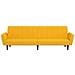 Divano Letto a 2 Posti Giallo in Velluto - Foto miniatura 5