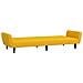 Divano Letto a 2 Posti Giallo in Velluto - Foto miniatura 6