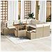 Set da pranzo da giardino 9 pezzi con cuscini Beige in polirattan e acacia - Foto miniatura 2