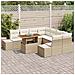 Set da pranzo da giardino 9 pezzi con cuscini Beige in polirattan e acacia - Foto miniatura 3