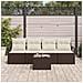 Set divani da giardino 5 pezzi con cuscini marroni in polirattan, Divano giardino 2 posti con stoccaggio e cuscini marroni in polirattan - Foto miniatura 3