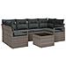 Set Divano da Giardino 7 Pezzi con Cuscini Grigio Polyrattan, Divano da Giardino 2 Posti con Storage e Cuscini Grigio Polyrattan - Foto miniatura 1