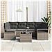 Set Divano da Giardino 7 Pezzi con Cuscini Grigio Polyrattan, Divano da Giardino 2 Posti con Storage e Cuscini Grigio Polyrattan - Foto miniatura 3