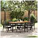 Set da Pranzo da Giardino 7 Pezzi con Cuscini Nero Poly Rattan - Foto miniatura 2