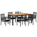 Set da Pranzo da Giardino 7 Pezzi con Cuscini Nero Poly Rattan - Foto miniatura 3