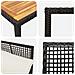 Set da Pranzo da Giardino 7 Pezzi con Cuscini Nero Poly Rattan - Foto miniatura 9