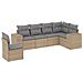 Set Divano da Giardino 6 pz con Cuscini Beige in Polyrattan - Foto miniatura 1