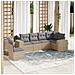 Set Divano da Giardino 6 pz con Cuscini Beige in Polyrattan - Foto miniatura 2