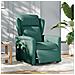 Poltrona Massaggiante Reclinabile Elettrica Verde Scuro Tessuto - Foto miniatura 2