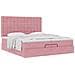 Struttura Letto Pouf con Materassi Rosa 200x200 cm Velluto - Foto miniatura 5