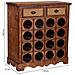 Baul Porta Bottiglie In Legno Marrone 63x31x69,5h Cm - Foto miniatura 3