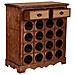 Baul Porta Bottiglie In Legno Marrone 63x31x69,5h Cm - Foto miniatura 5