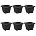 Vaso quadrato per fiori 6 pcs Nero 33 x 33 x 26 cm Plastica - Foto miniatura 1