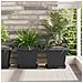 Vaso quadrato per fiori 6 pcs Nero 33 x 33 x 26 cm Plastica - Foto miniatura 2