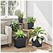 Vaso quadrato per fiori 6 pcs Nero 33 x 33 x 26 cm Plastica - Foto miniatura 4